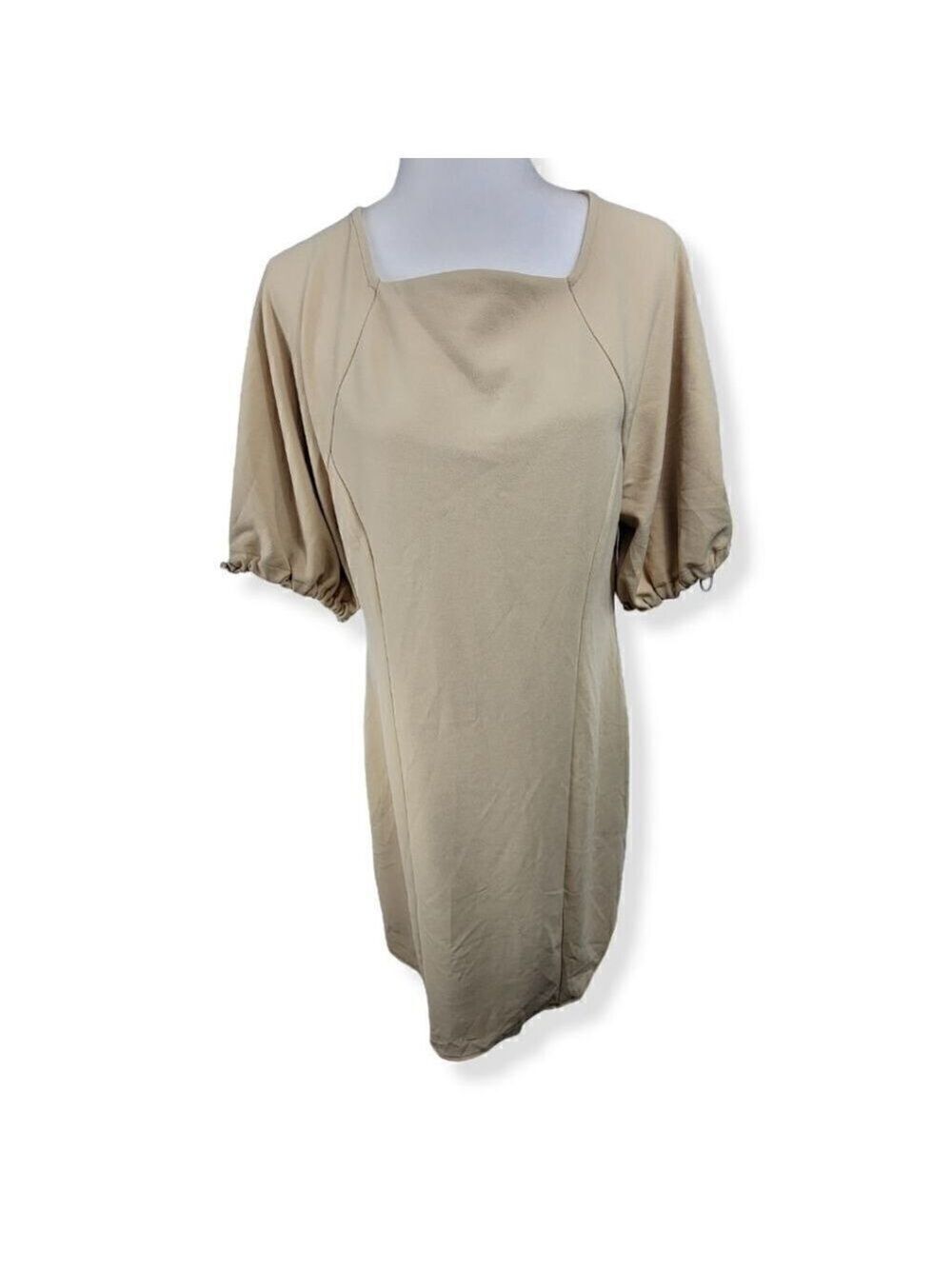 Alfani  Creme Beige Dress with puff sleeves Medium